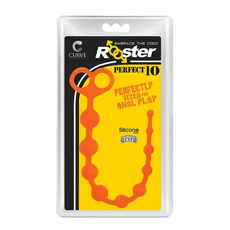 anal toys with broad reach-Rooster Perfect 10 Anal Plug Orange