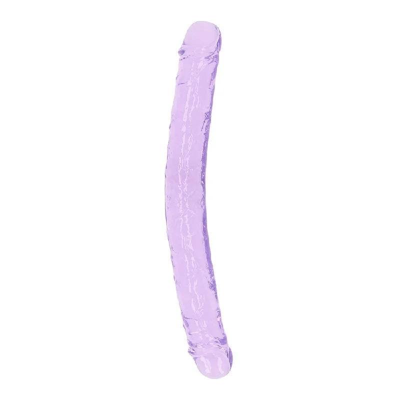 penis-health-diet-essentials-RealRock Crystal Clear Double Dong 13 in. Dual-Ended Dildo Purple