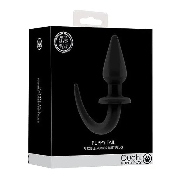 anal toys for duo fun-Shots Ouch Puppy Play Tail Butt Plug - Black