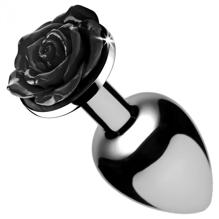 anal toys for hushed play-XR Booty Sparks Black Rose Anal Plug Large