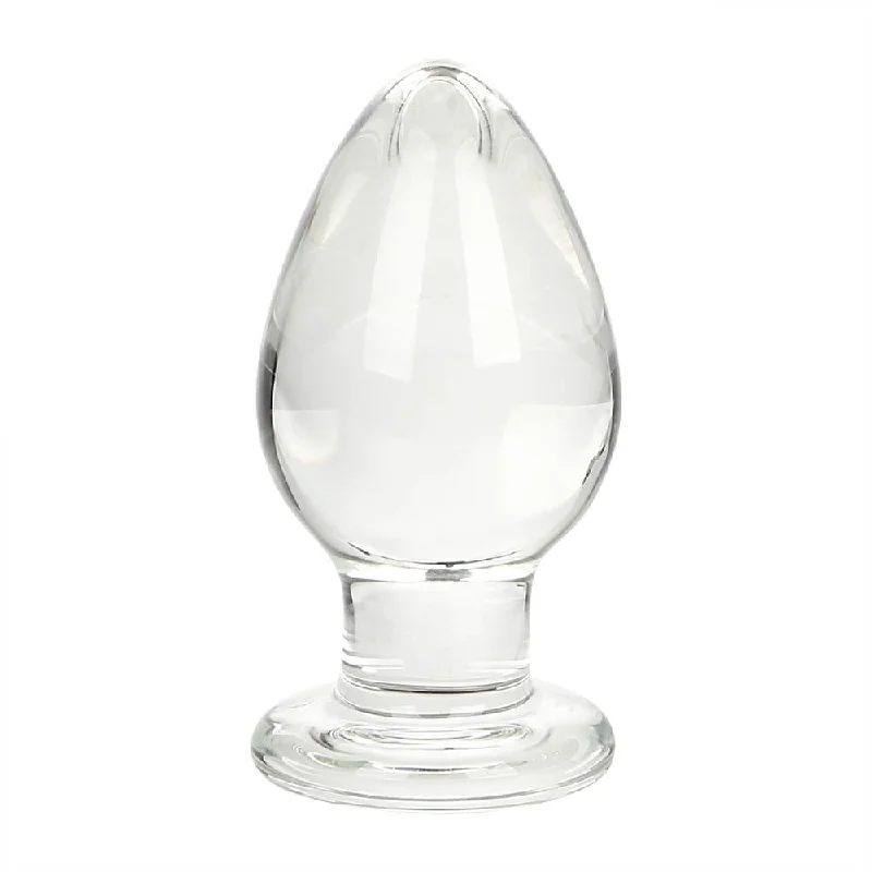 anal toys for private thrills-Transparent Wide Glass Dildo Anal Plug Stimulation Sex Toy