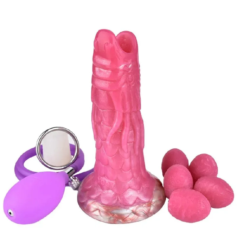 fuzzy bralette red-Dildo-judged-Airbag Boost Ovipositor Dildo with 5 Eggs