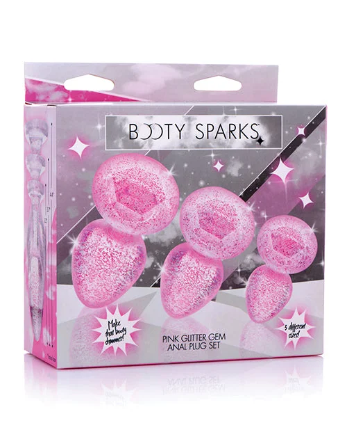 anal toys with bulky shaft-Booty Sparks Glitter Gem Anal Plug Set