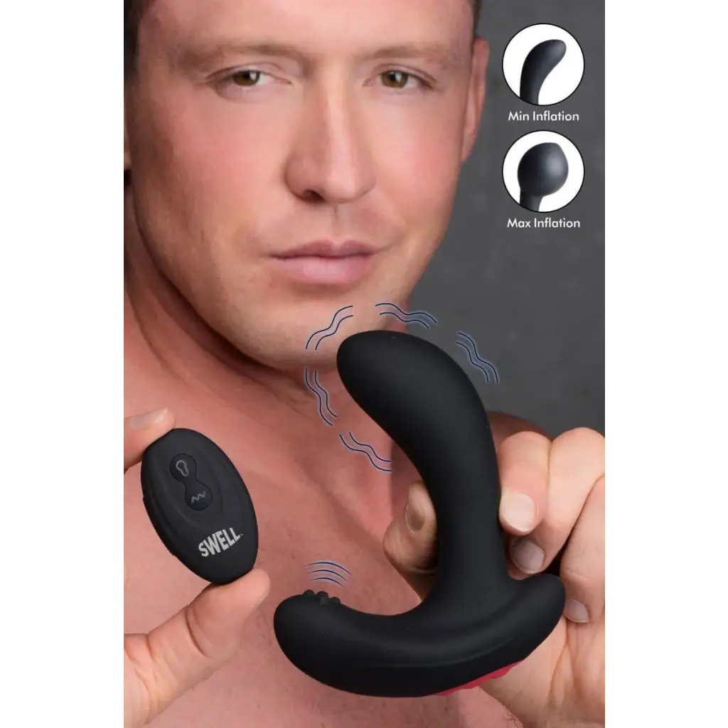 cock ring optimal design-10x Inflatable And Vibrating Silicone Prostate Plug