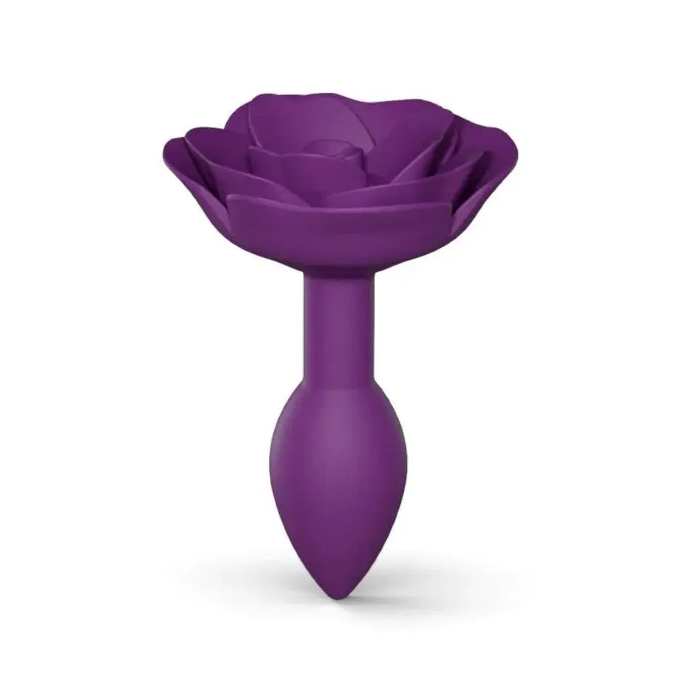 cock ring sensation style-Love to Love Silicone Purple Open Rose Small Butt Plug