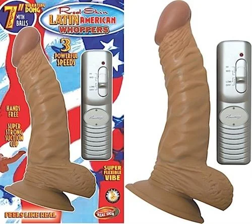 penis-hygiene-essentials-travel-Latin American Whoppers 7inch Vibrating Dong With  Balls-Latin