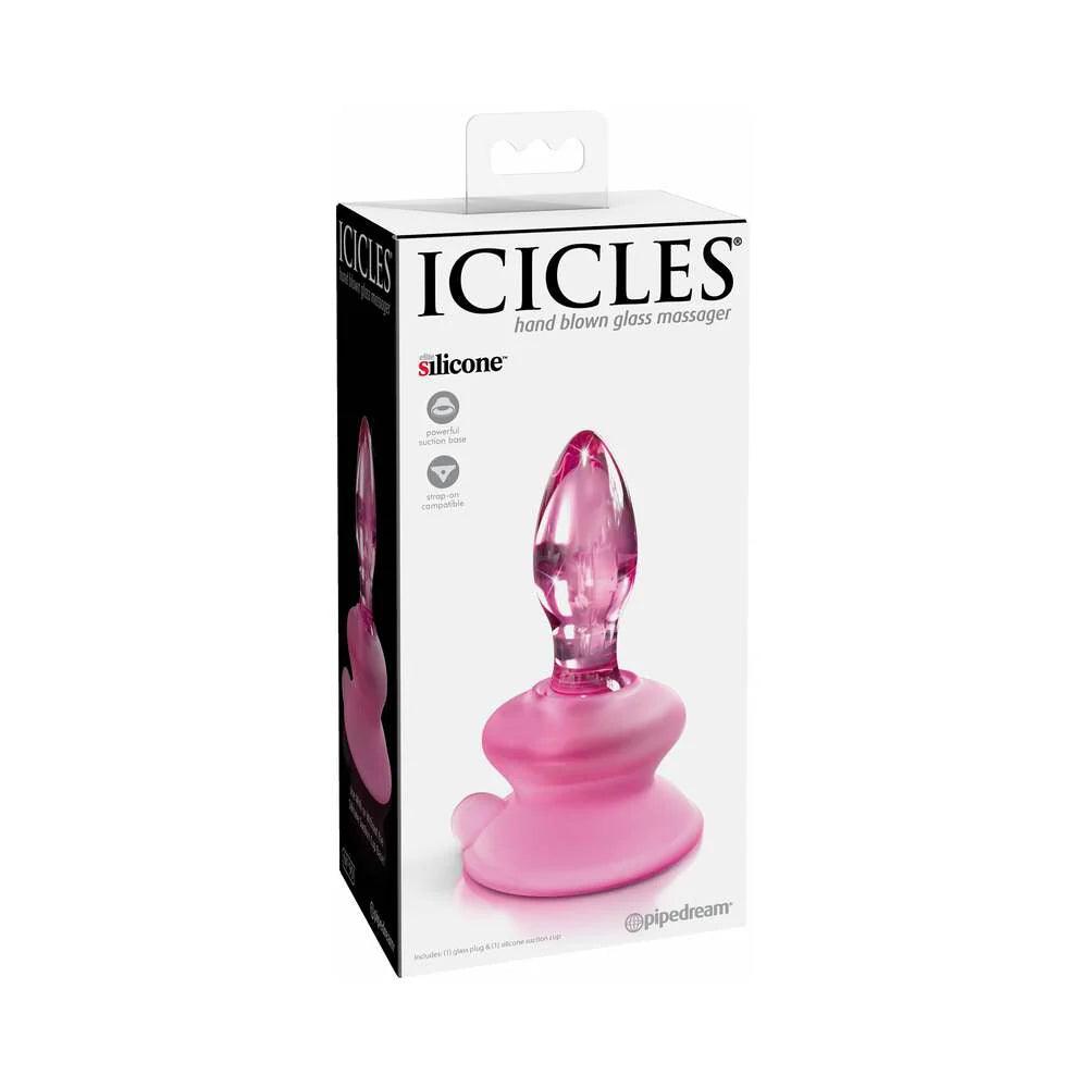 anal toys with rough texture-Pipedream Icicles No. 90 Glass Anal Plug With Suction Cup