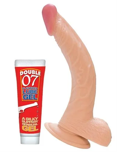 penis-skin-sensitivity-tips-All American Whoppers 8-Inch Curved Dong With  Balls and Lube - Flesh