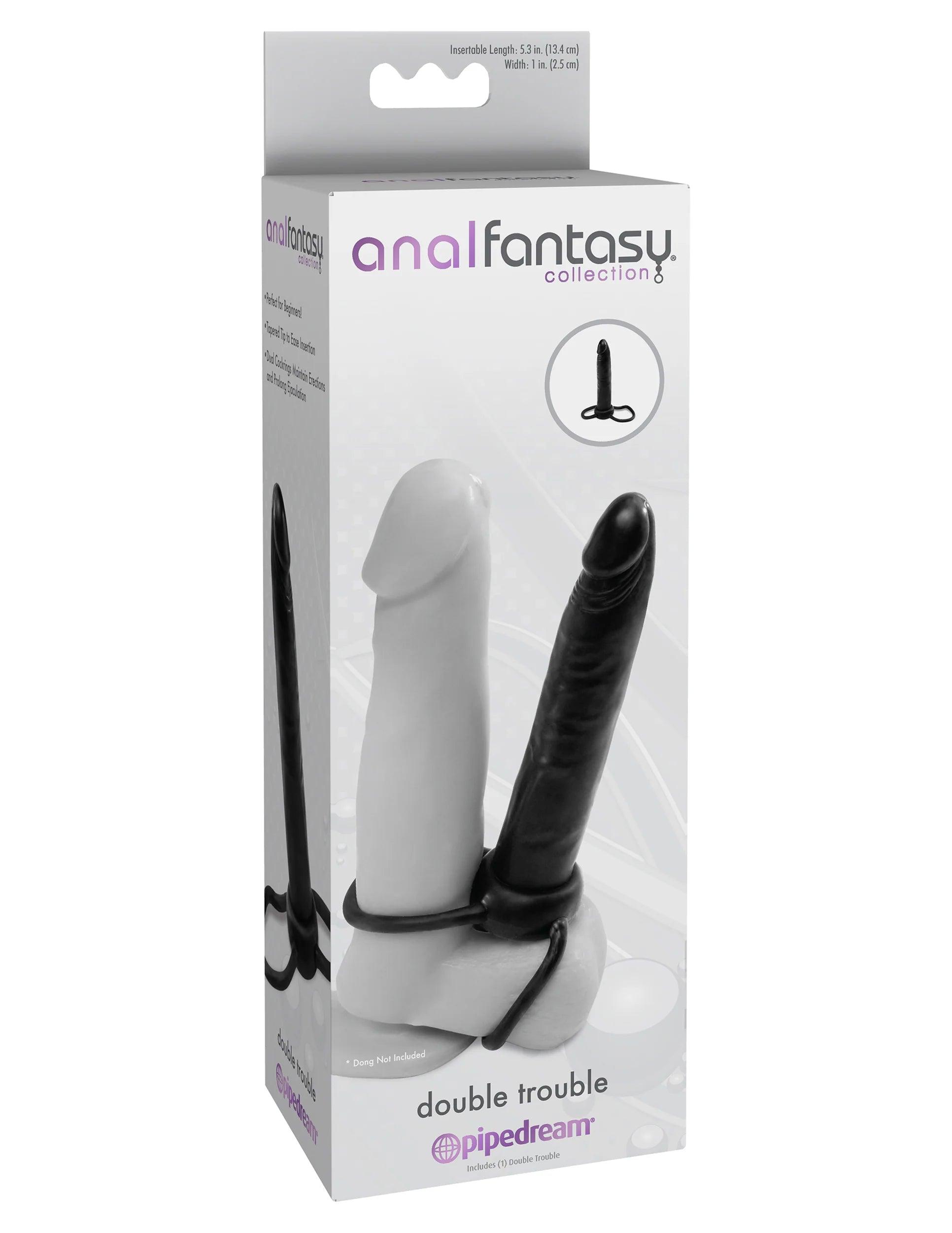 anal toys for hot vibes-Pipedream Anal Fantasy Collection Double Trouble 6 in. Dual-Entry Strap-On Dildo