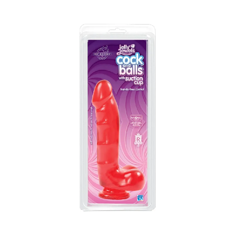 cock ring low design-Jelly Jewel Cock & Balls Suct. (Ruby)