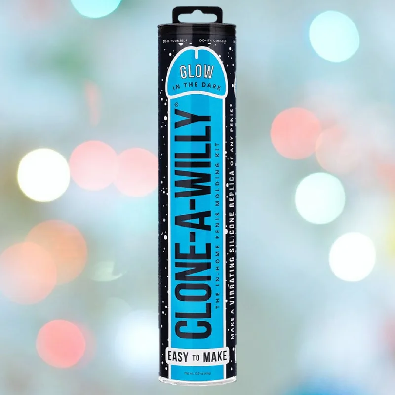 anal toys for chill vibes-Clone-A-Willy Glow in the Dark - Blue