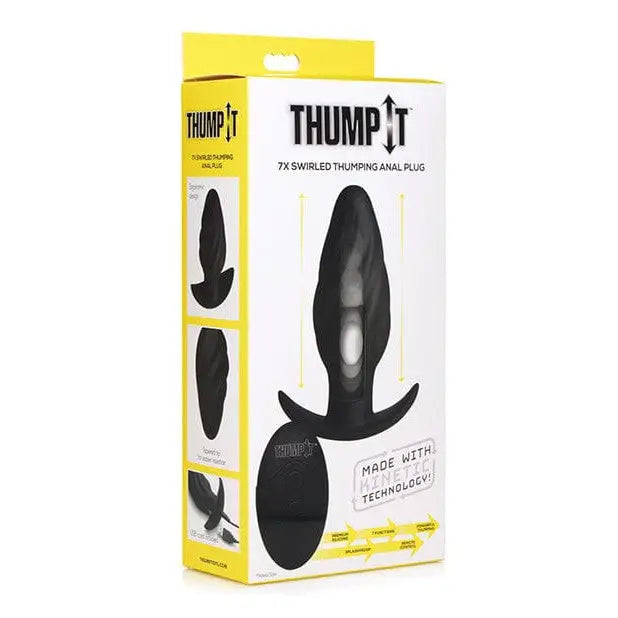 anal toys with slanted tip-Thump It Kinetic Thumping 7x Swirled Anal Plug