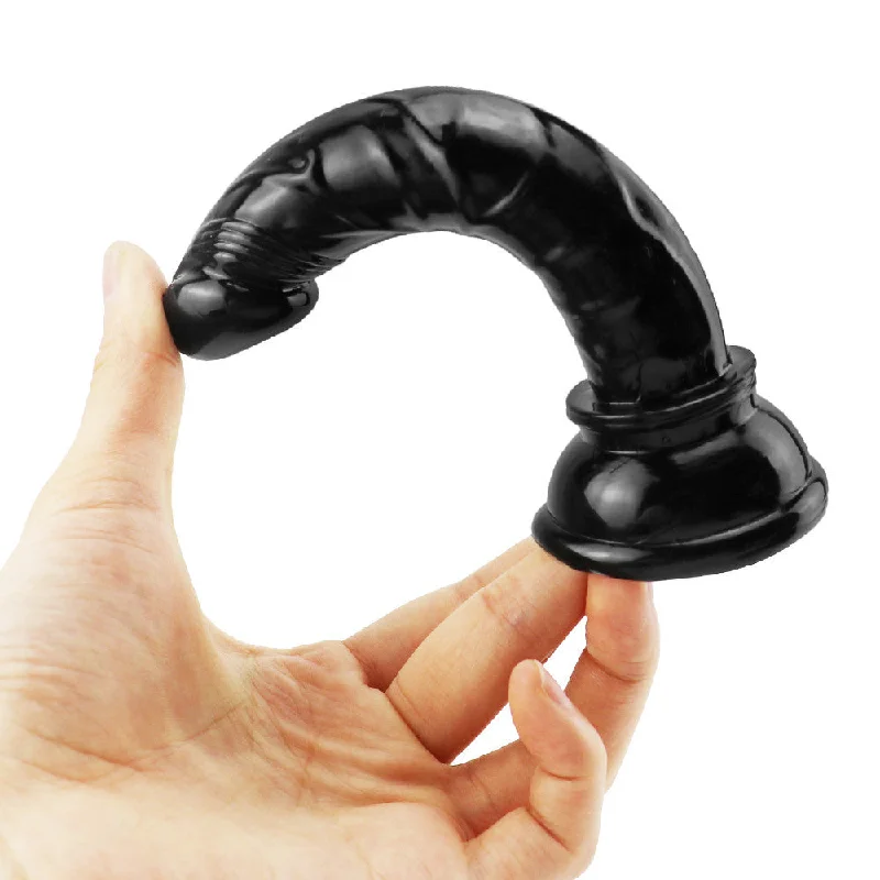 soft balconette bra-Dildo-discordant-6 inch Small Black Slim Dildo