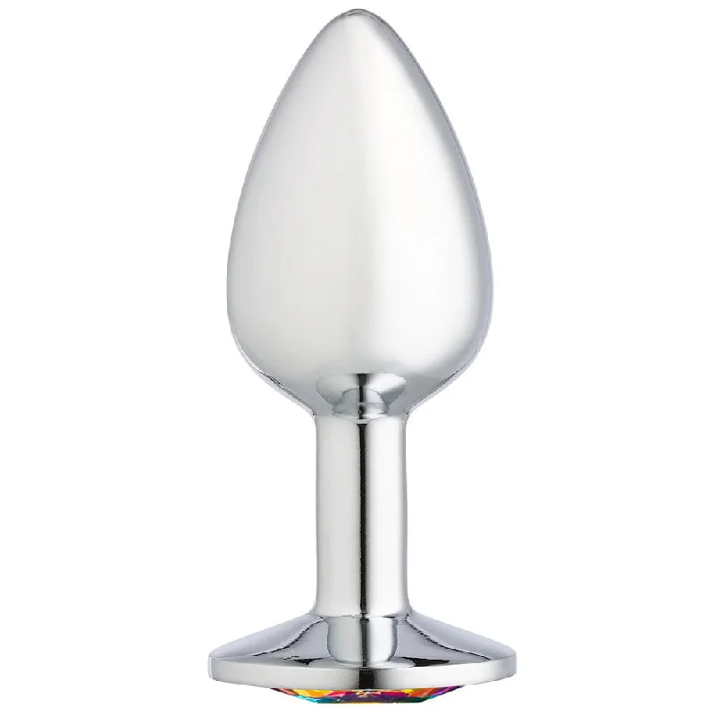 anal toys for calm play-Cloud 9 Novelties Gems Silver Chromed Anal Plug - Medium