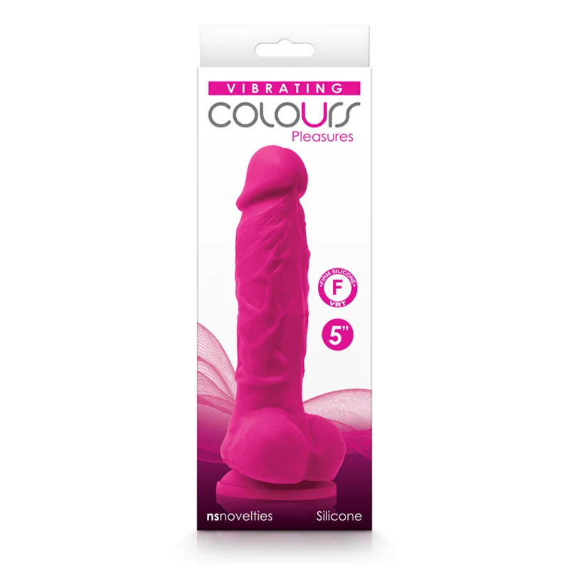 low-back satin nightie-Dildo-glimpsed-Colours Pleasures Vibrating 5" Dildo - Pink