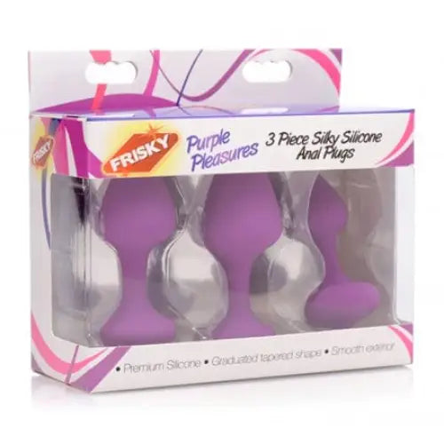 anal toys for first bliss-Frisky 'Purple Pleasures' 3 Piece Silky Silicone Anal Plugs