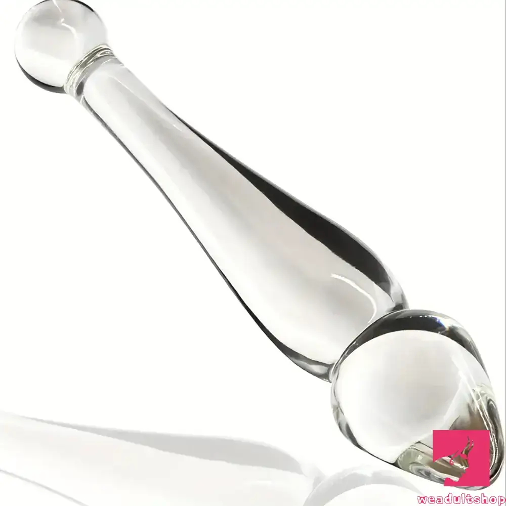 anal toys for odd play-7.68in Unisex Glass Double Heads Dildo External Anal Clit Opener