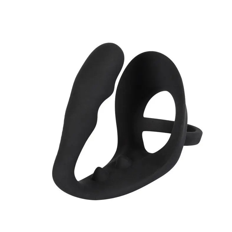 cock ring tough texture-5-inch You2toys Black Vibrating Cock Ring with Butt Plug