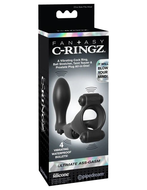 cock ring low finish-Pipedream Fantasy C Ringz ULTIMATE ASS GASM Vibrating Cock Ring Ball Stretcher Taint Teazer and Prostate Butt Plug