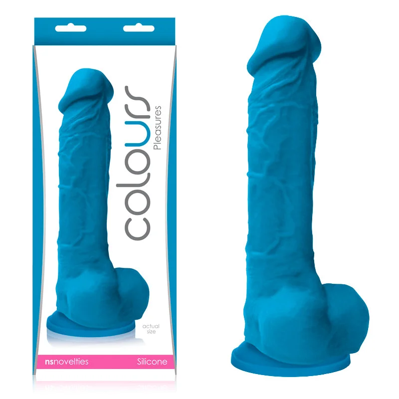 fuzzy bralette red-Dildo-tasteful-Colours Pleasures 8 inches Silicone Dildo - Blue