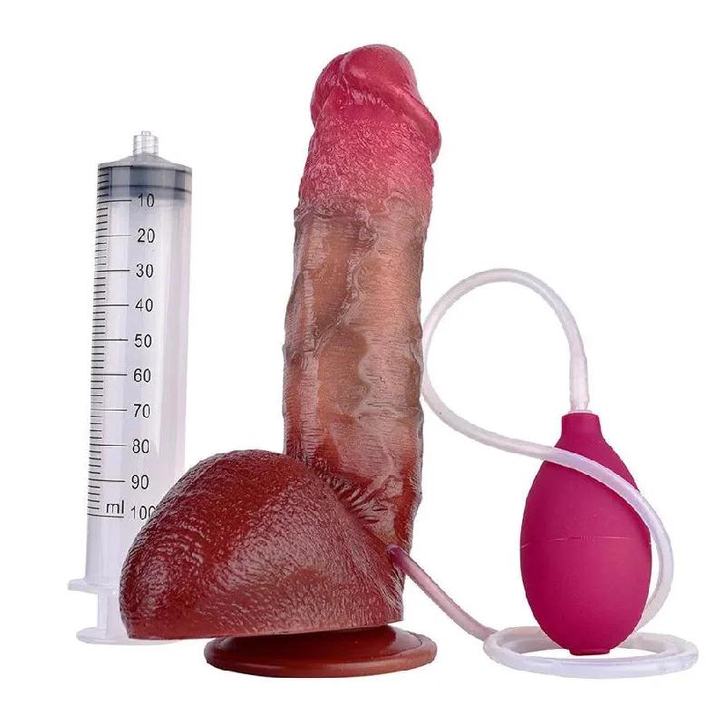 sexy ninja outfit-Dildo-harsh-9 Inches Silicone Realistic Ejaculating Dildo