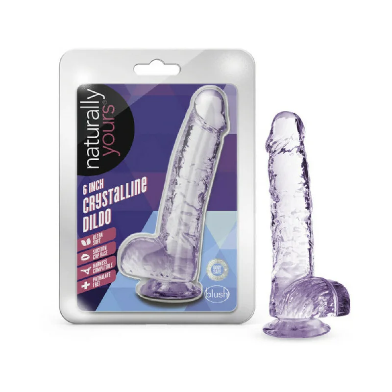 satin sleep romper-Dildo-muted-Naturally Yours Crystalline Dildo 6 In. Amethyst