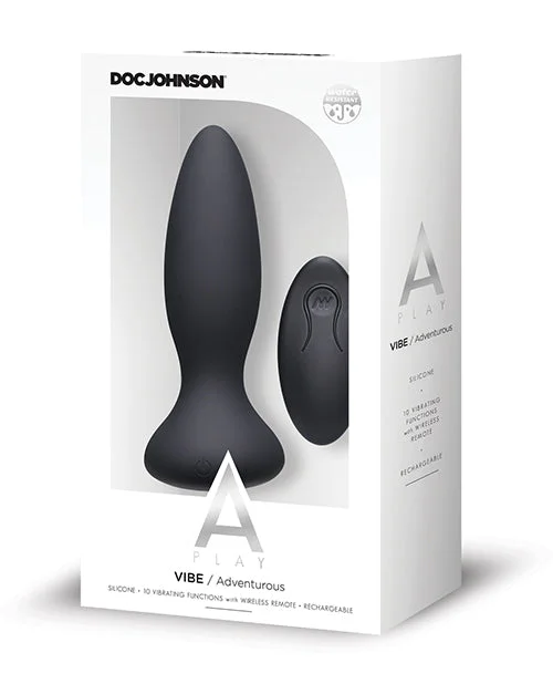 anal toys with rough texture-A Play Rechargeable Silicone Adventurous Anal Plug W/remote