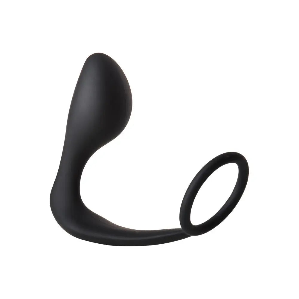 cock ring swift grip-4.5-inch Dream Toys Silicone Black Butt Plug with Cockring