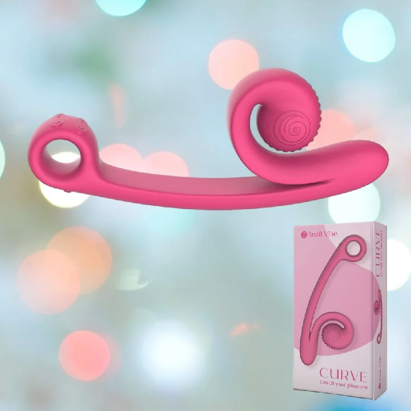 anal toys with sculpted tip-Snail Vibe Curve Dual-Motor Thrusting Vibrator (Pink)