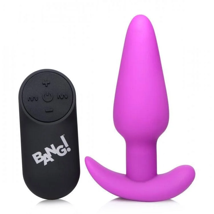 cock ring user style-21x Silicone Butt Plug With Remote - Purple