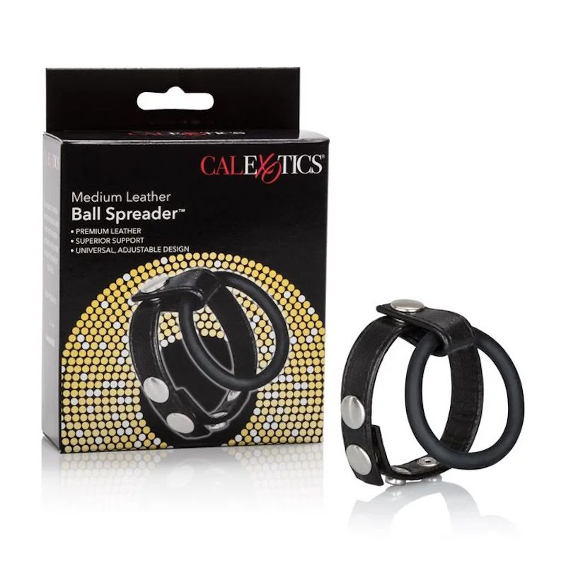 cock ring rugged fit-Calex ''Leather Ball Spreader'' -Med