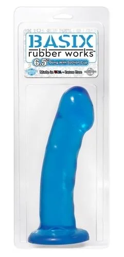 penis-moisturizer-products-safe-Basix Rubber Works - 6.5 Inch Dong With Suction Cup - Blue