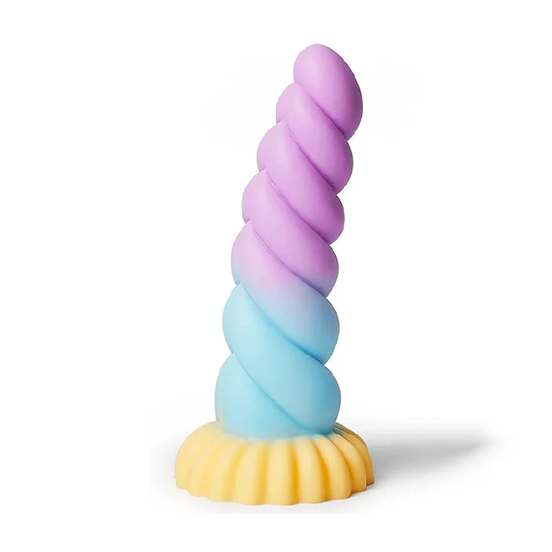 erotic studded bodysuit-Dildo-still-Unicorn 8.66" Yellow Liquid Silicone Dildo With Delightful Macaron Color - Laphwing