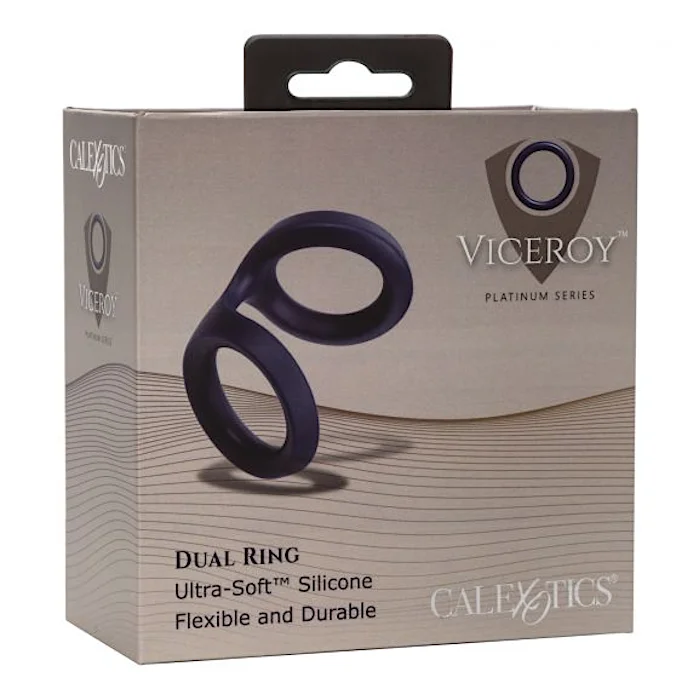 cock ring strong grip-Viceroy ''Dual Ring'' -Blue