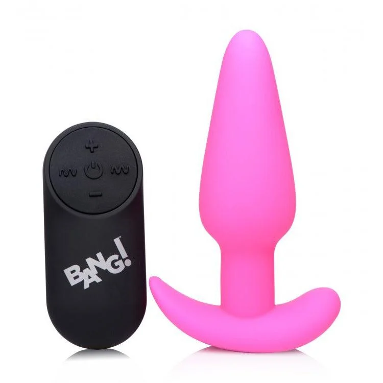 cock ring budget fit-21x Silicone Butt Plug With Remote - Pink