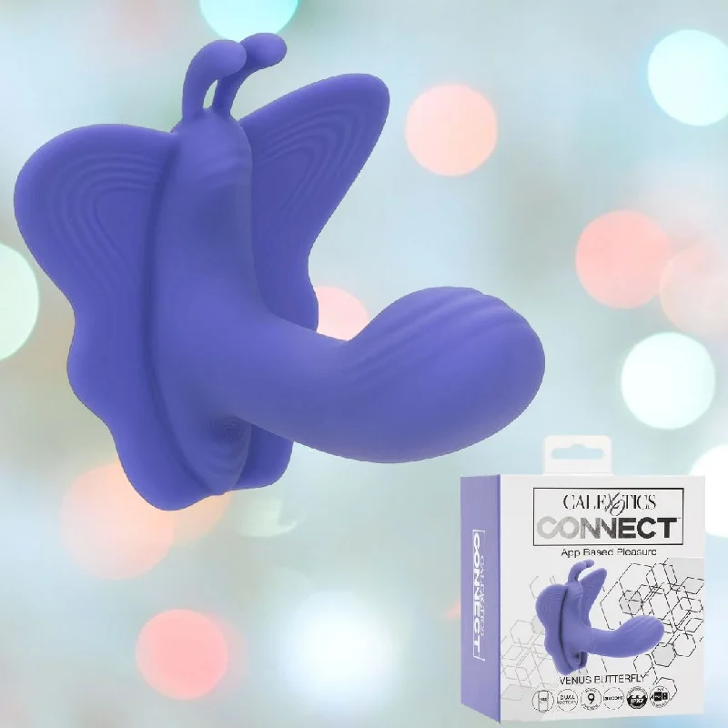 anal toys with sharp tip-CalExotics Connect Venus Butterfly App Remote Control Dual Stimulator