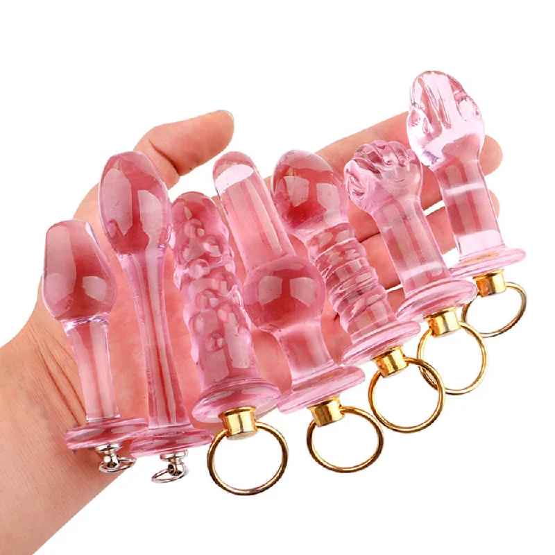 anal toys for zesty vibes-Small Glass Anal Plug Transparent Crystal Sex Toy