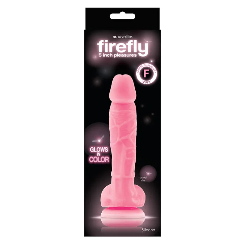 studded satin corset-Dildo-observed-Firefly 5 inches Glowing Dildo Pink