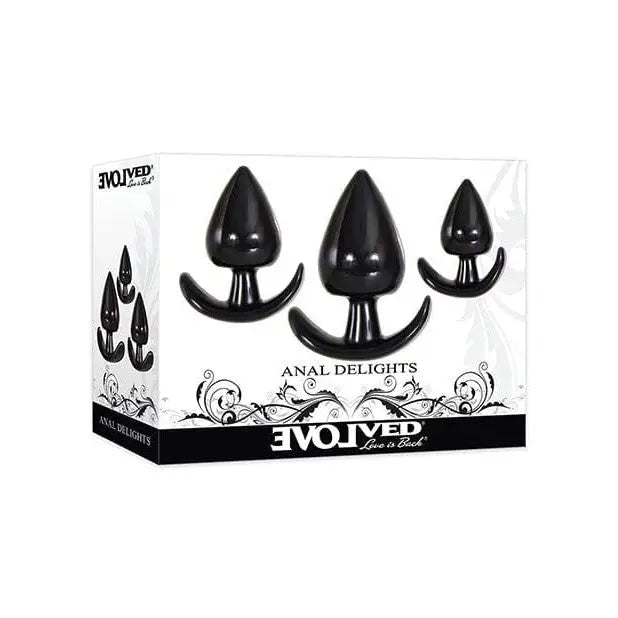 anal toys for frosty vibes-Evolved 'Anal Delights' 3 Piece TPR Rubber Butt Plug Kit