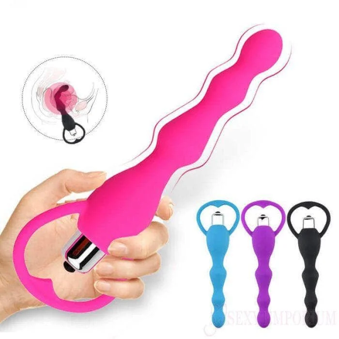 anal toys with soft case-Vibrating Prostate Massager Anal Beads Pink