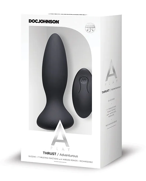 anal toys for icy bliss-A Play Thrust Adventurous Rechargeable Silicone Anal Plug W/remote