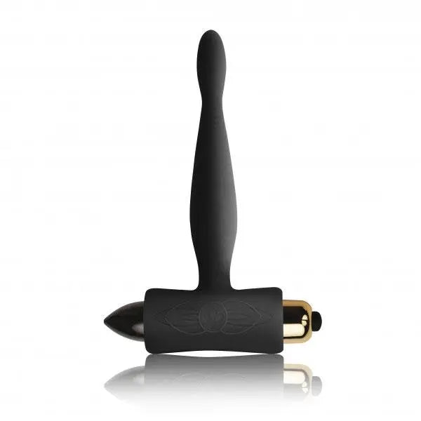 cock ring plush design-Rocks off Teazer Silicone Black Vibrating Butt Plug with 7-functions