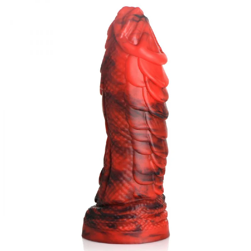 penis-care-post-exercise-Fire Dragon Red Scaly Silicone Dildo - Red