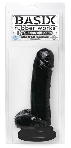 penis-surgery-risks-detailed-Basix Rubber Works 8 Inch Dong With Suction Cup -  Black