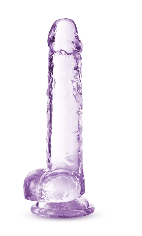 penis-size-and-comfort-tips-Naturally Yours - 7 Inch Crystalline Dildo -  Amethhyst