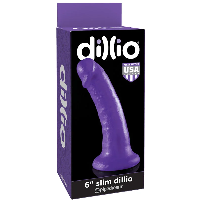 fringed mesh thong-Dildo-hated-Dillio Purple 6 inches Slim Dildo