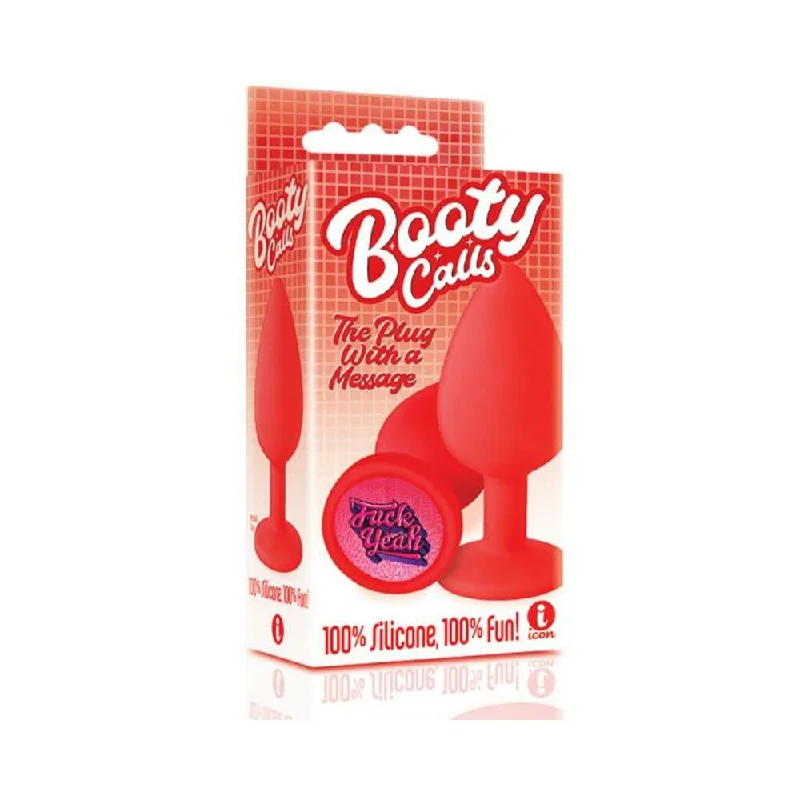 cock ring trendy finish-The 9's Booty Call Silicone Butt Plug Red Fuck Yeah