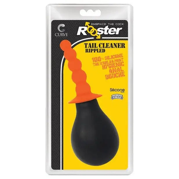 anal toys for soft stretching-Curve Novelties Rooster Tail Cleaner Rippled - Orange