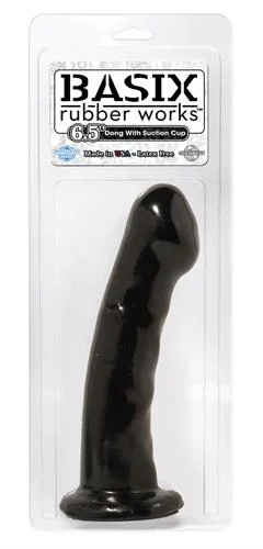 penis-stretching-techniques-safe-Basix Rubber Works - 6.5 Inch Dong With Suction Cup - Black