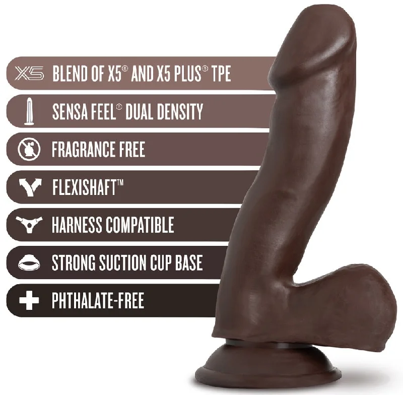 cotton sleep romper-Dildo-resonant-Au Naturel - Troy - 6 Inch Dildo - Chocolate